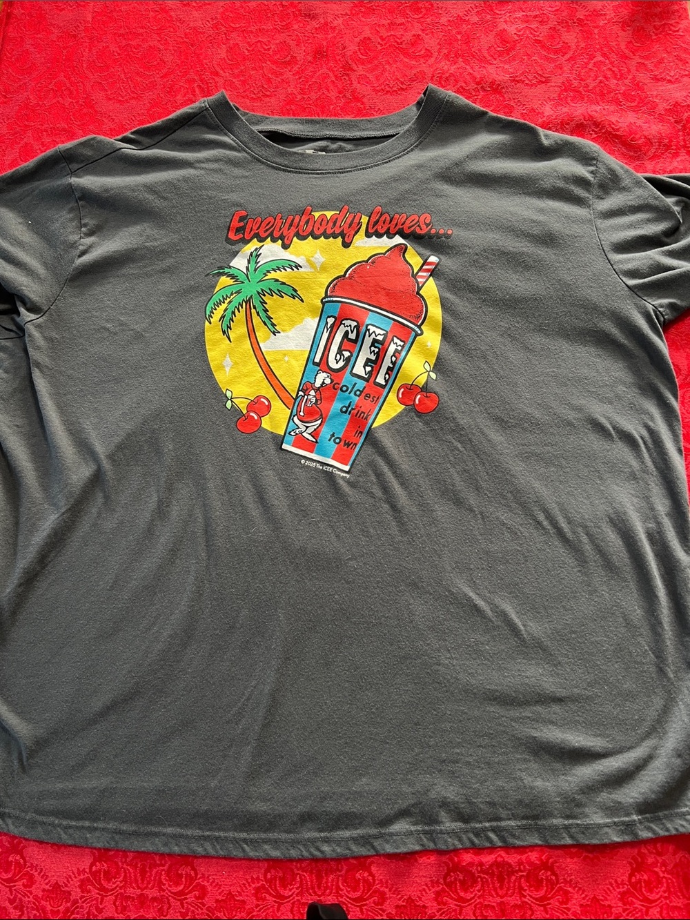 ICEE Men’s XL Black Graphic T-Shirt Slushie Cherry Palm Trees 2025